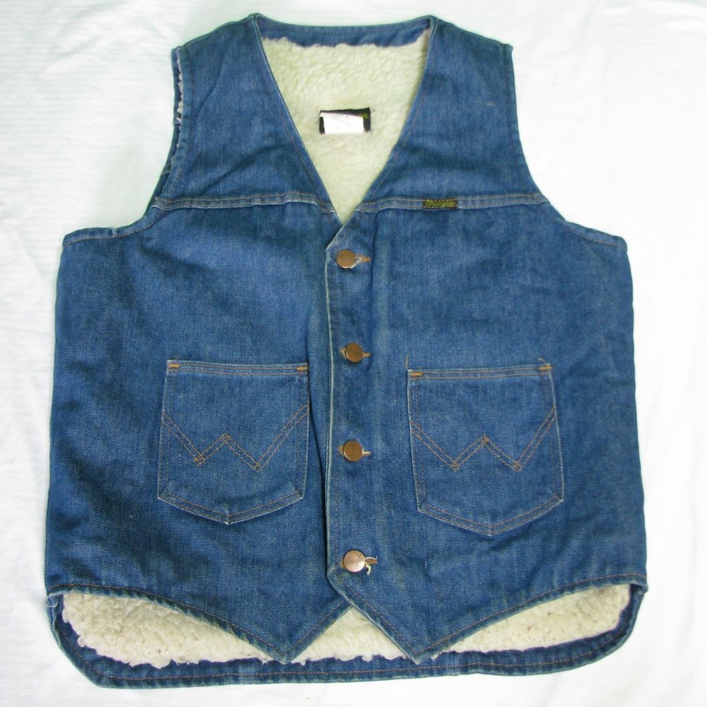 Vintage Wrangler Fleece-Lined No Fault Denim Vest